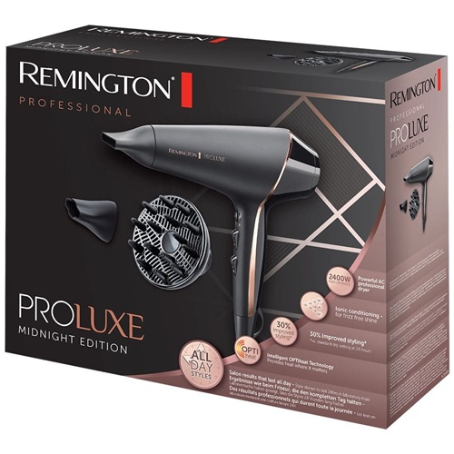 Sušilnik za lase Remington Proluxe Midnight Edition AC9140B. 2.400 W, črna/zlata