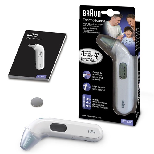 Ušeni termometer Braun IRT3030 ThermoScan 3, bela